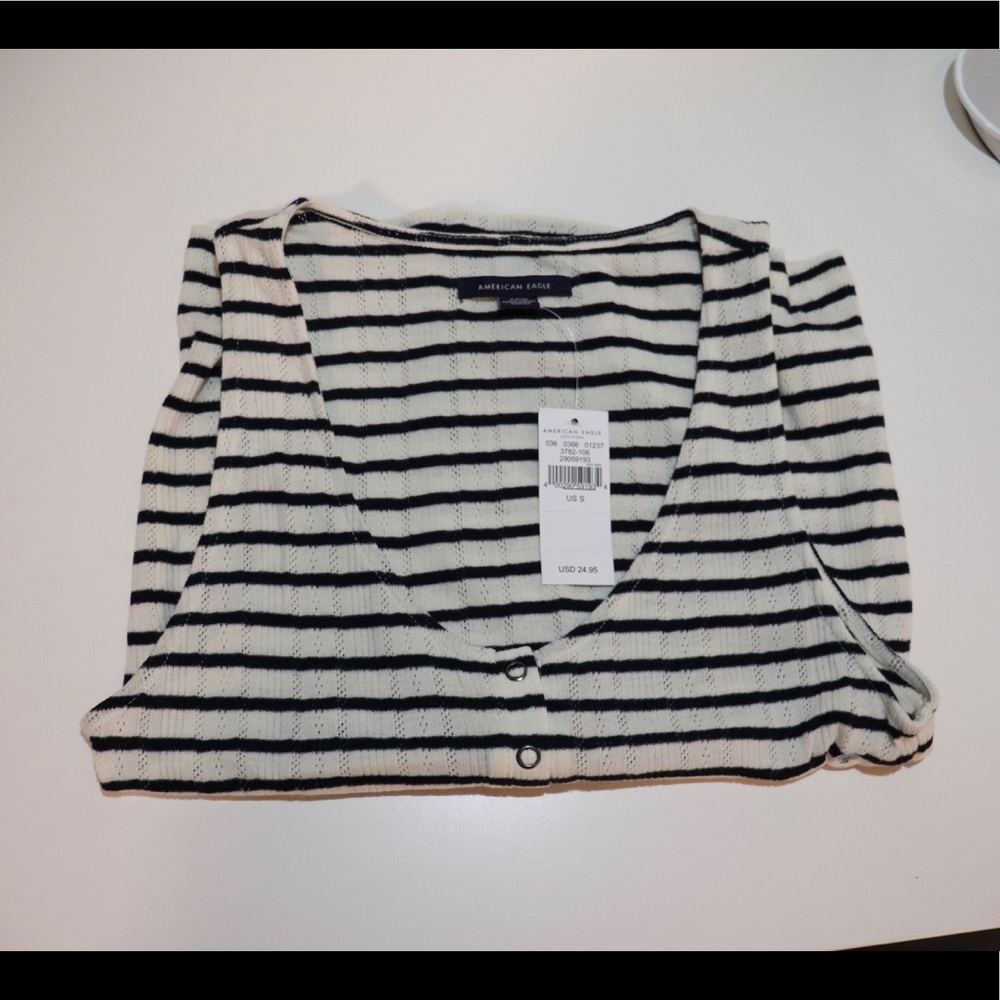 AMERICAN EAGLE STRIPED BUTTON TANK
